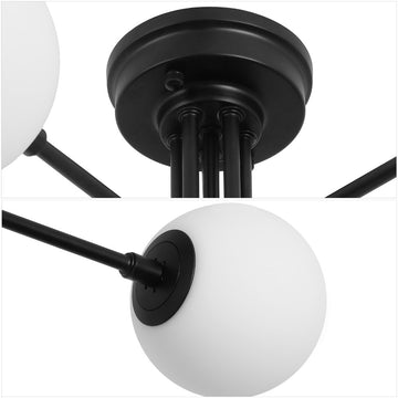 Olivier Parisian 24" Globe Modern Industrial Iron Bistro LED Semi Flush Mount